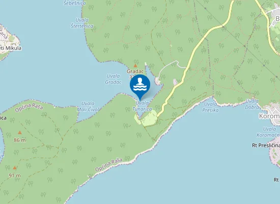 Map of Ac Tunarica Lijeva Strana Uvale