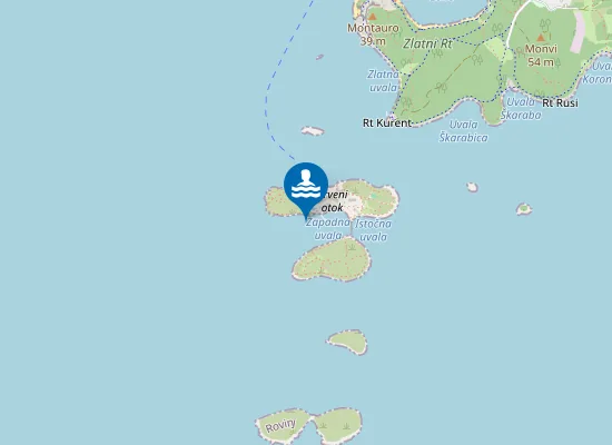 Map of CRVENI OTOK ISPOD VANJSKIH BAZENA