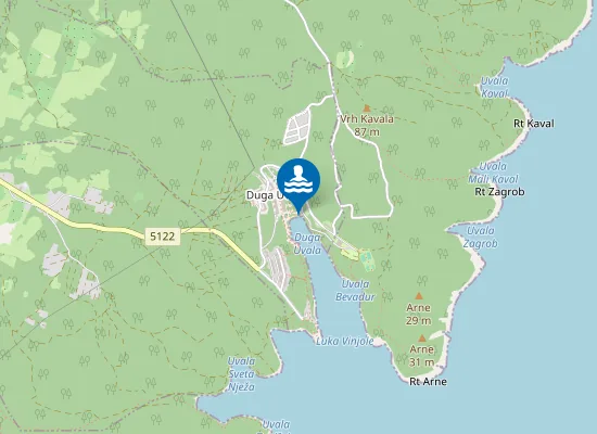 Map of DUGA UVALA HOTEL CROATIA