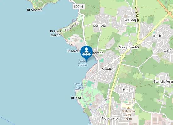 Map of SPADICI UVALA SRGULJE SJEVERNI DIO