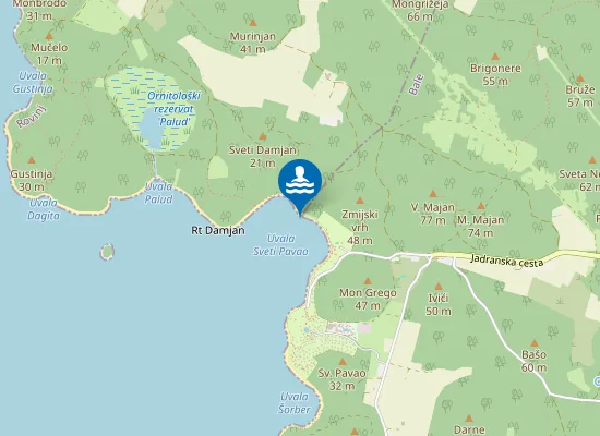 Map of KOLONE UVALA SV PAVAO