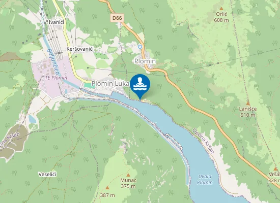 Map of PLOMINSKI ZALJEV DRAZINE ZAPAD