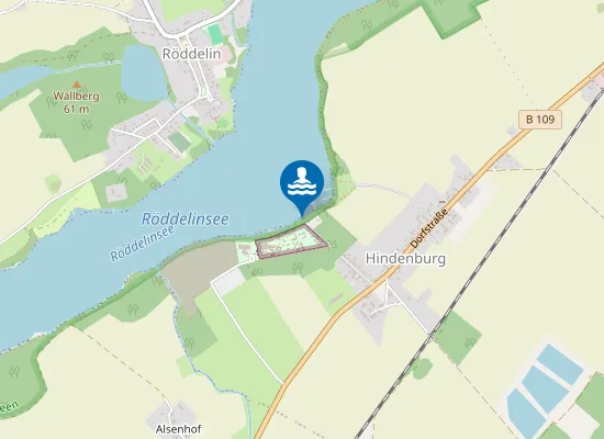 Map of ROEDDELINSEE TEMPLIN HINDENBURG