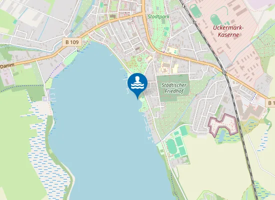 Map of UNTERUCKERSEE PRENZLAU SEEBADEANSTALT