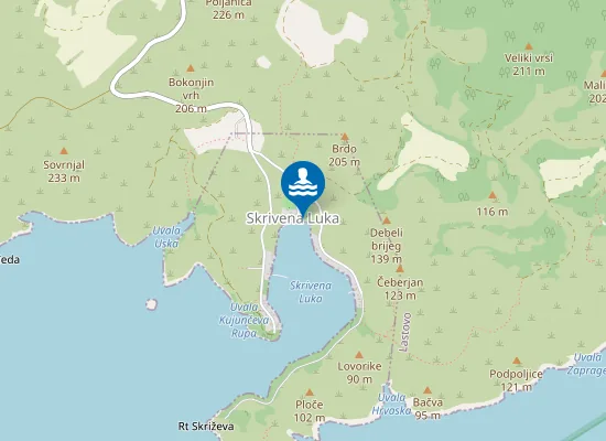 Map of SKRIVENA LUKA