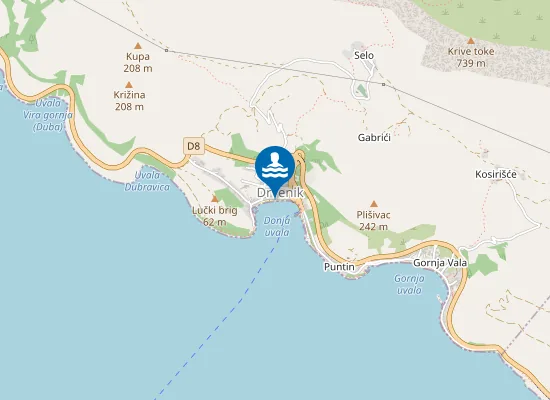 Map of D VALA KOD TRAJEKTA