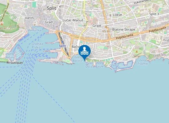 Map of Bacvice Istok