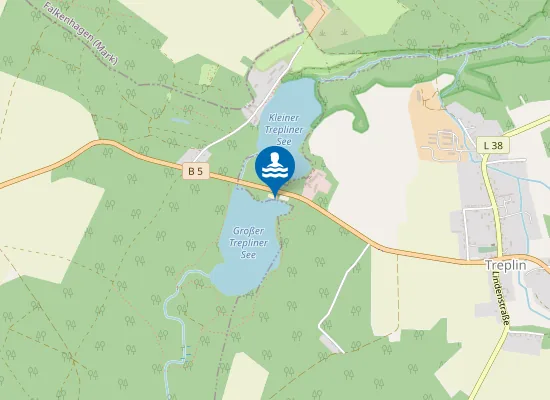 Map of GROSSER TREPLINER SEE PETERSHAGEN