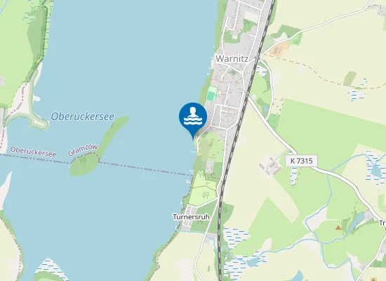 Map of OBERUCKERSEE WARNITZ AM SCHIFFSANLEGER