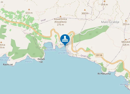 Map of HVARSKA MILNA ISTOK