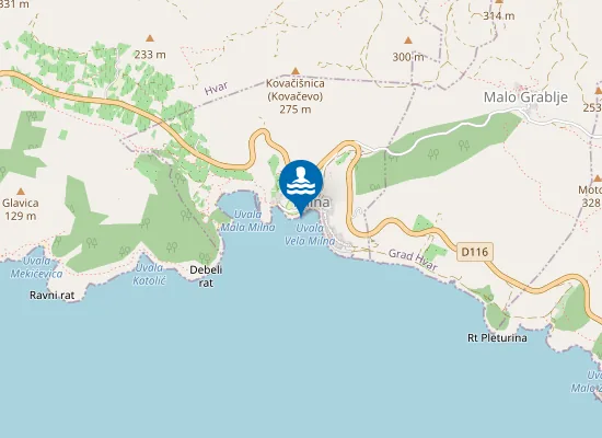 Map of HVARSKA MILNA ZAPAD