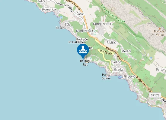 Map of DUGI RAT ZAPAD