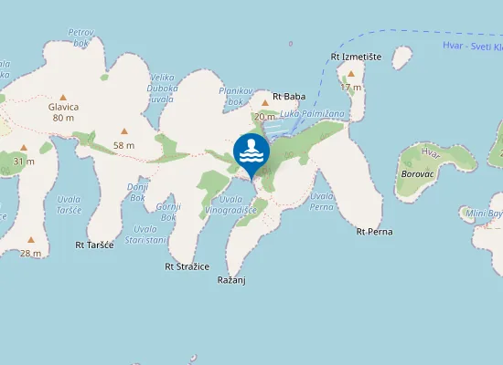 Map of PALMIZANA PAKLENI OTOCI