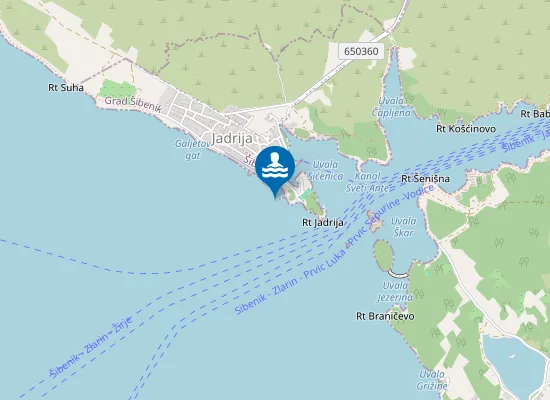 Map of JADRIJA KABINE LIJEVO