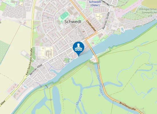 Map of HOHENSAATEN FRIEDRICHSTHALER WASSERSTRASSE FLUSSBADESTELLE SCHWEDT ODER