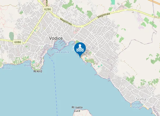 Map of VODICE HOTEL OLYMPIA