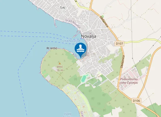 Map of NOVALJA LOKUNJE