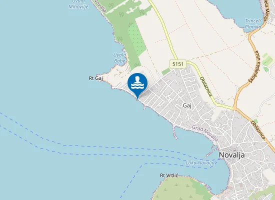 Map of NOVALJA PLOCE