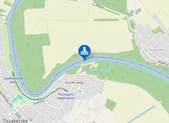 Map of TISZAKECSKE TISZA-PARTI STRAND -TISZA FOLYO JOBB PART-