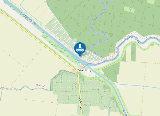 Map of KETTOS-KOROS FOLYO DOBOZ-SZANAZUG