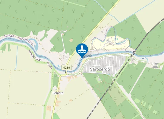 Map of GYULA-VAROSERDO FEKETE-KOROS FOLYO BAL PART