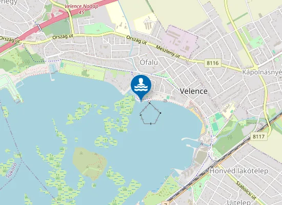 Map of Velencei-To Velence Tobiro Kozi Strand