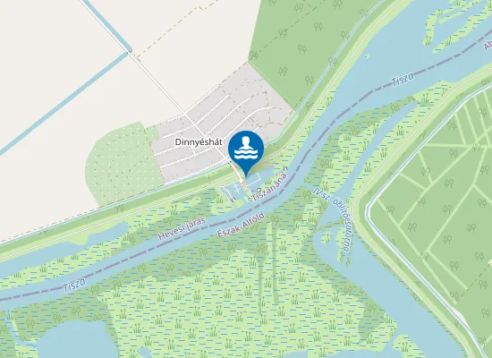 Map of TISZA-TO TISZANANA-DINNYESHATI STRAND