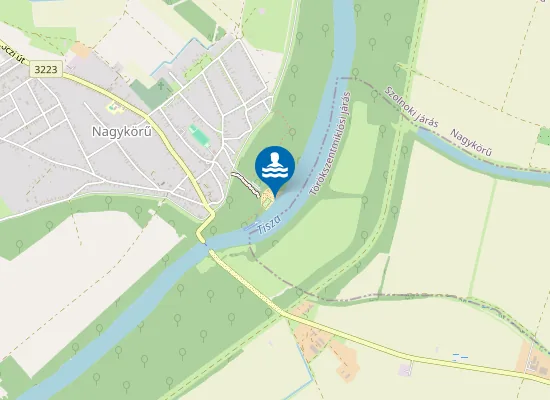 Map of TISZA FOLYO NAGYKORU TISZA PARTI STRAND