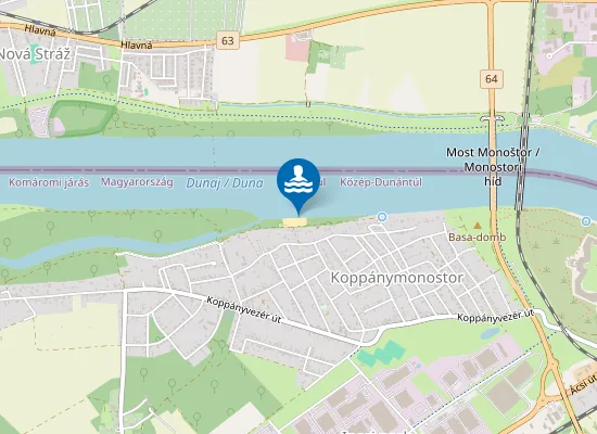 Map of DUNA FOLYO KOMAROM KOPPANYMONOSTORI PARTSZAKASZ