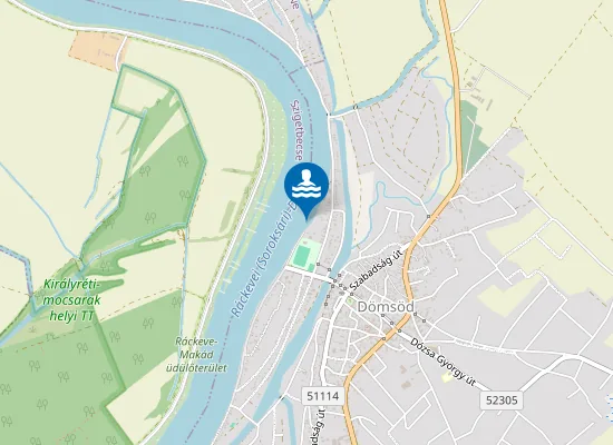 Map of RACKEVEI-SOROKSARI DUNA-AG DOMSODI STRANDFURDO