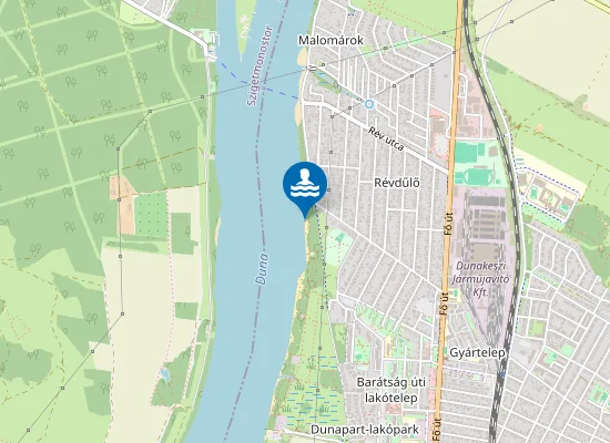 Map of DUNA FOLYO BAL PART DUNAKESZI DUNA-PARTI STRAND