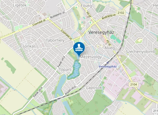 Map of Veresegyhaz Malom-To -Oreg To-