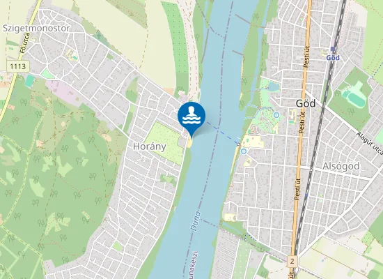 Map of SZIGETMONOSTOR-HORANY DUNA FOLYO JOBB PART HORANYI STRAND