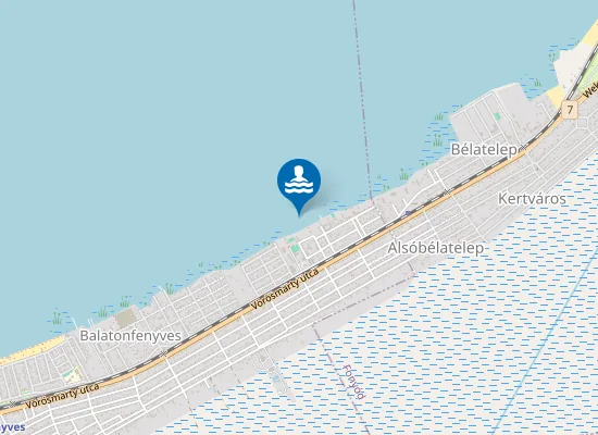 Map of Balaton Balatonfenyves Csalogany Utcai Strand