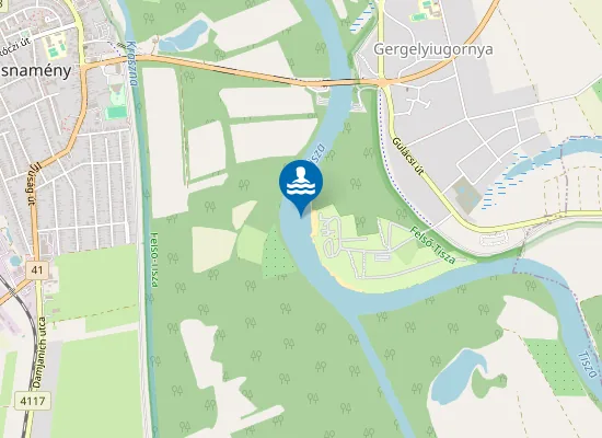 Map of TISZA FOLYO VASAROSNAMENY-GERGELYIUGORNYA TISZA-PARTI STRAND