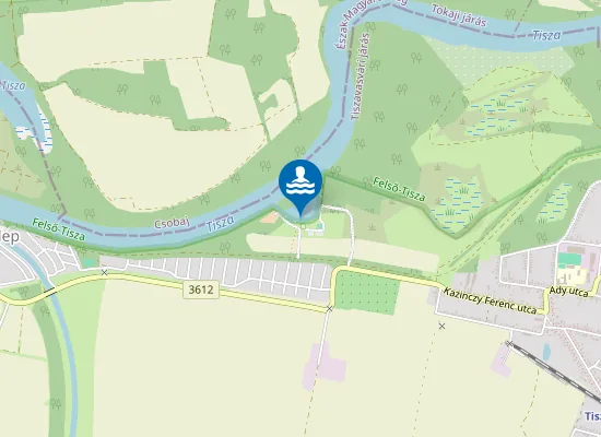 Map of TISZALOKI TISZA-HOLTAG FEKETESZAKALL ELMENYPARK ES STRAND
