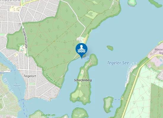 Map of TEGELER SEE GEGENUEBER SCHARFENBERG
