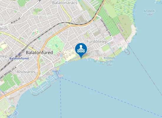 Map of Balaton Balatonfured Esterhazy Strand