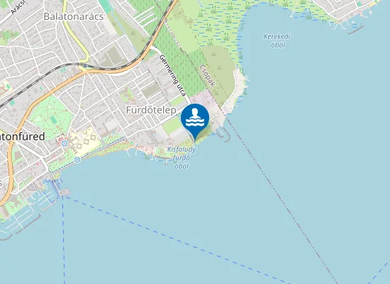 Map of Balaton Balatonfured Kisfaludy Strand
