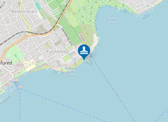 Map of Balaton Balatonfured Koloska Marina Strand