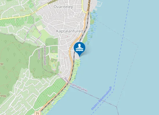 Map of Balaton Balatonmadi-Kaptalanfured Jozsefvarosi Gyermekudulo Furdohelye