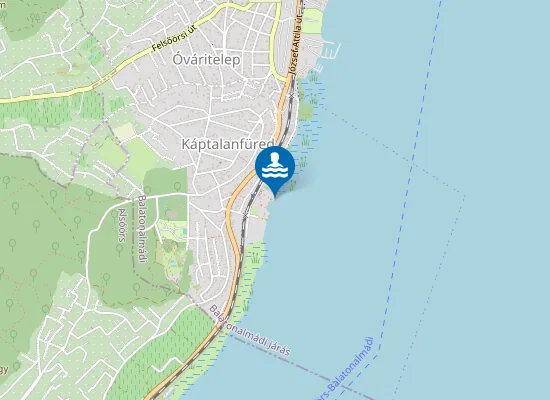 Map of Balaton Balatonalmadi-Kaptalanfured Kocsag Utcai Nagy Strand