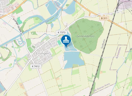 Map of ERSINGEN KLEINER BAGGERSEE