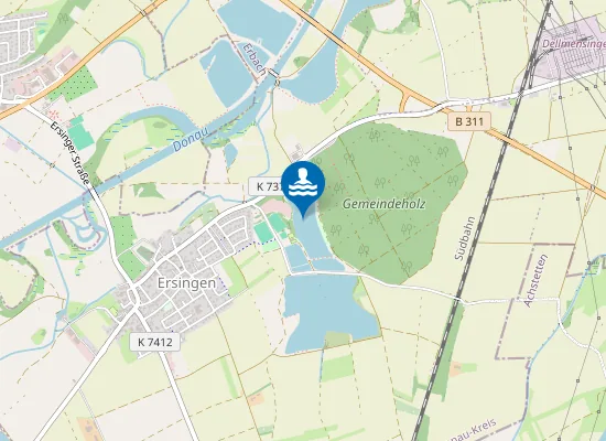 Map of ERSINGEN GROSSER BAGGERSEE