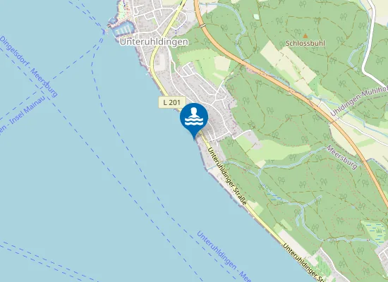 Map of UNTERUHLDINGEN BADESTRAND SCHILFHUETTE