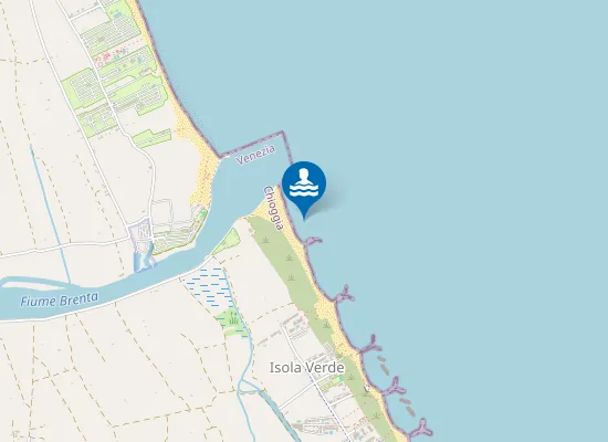 Map of ISOLA VERDE 300 M SUDINIZIO DIGA DX FOCE FIUME BRENTA