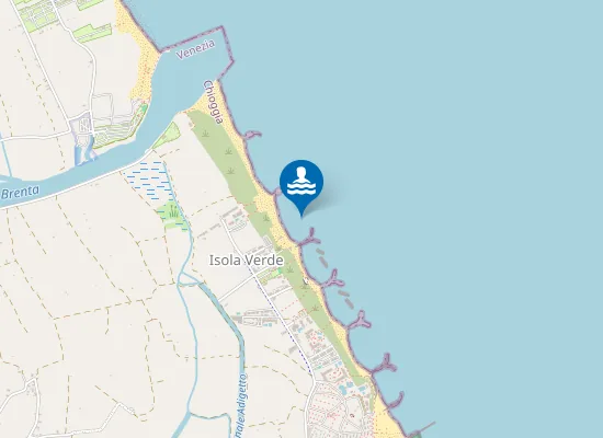 Map of ISOLA VERDE 1100 M SUD INIZIO DIGA DX FOCE FIUME BRENTA