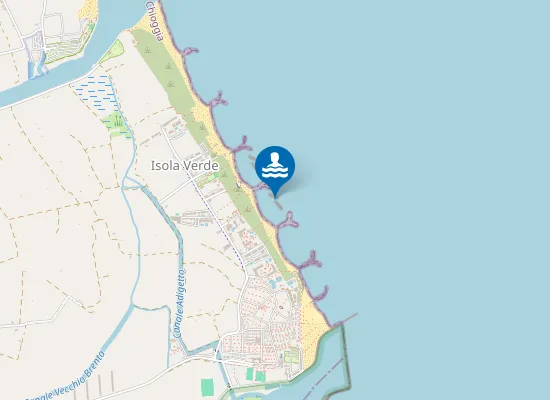 Map of ISOLA VERDE 1150 M NORD INIZIO DIGA SX FOCE FIUME ADIGE