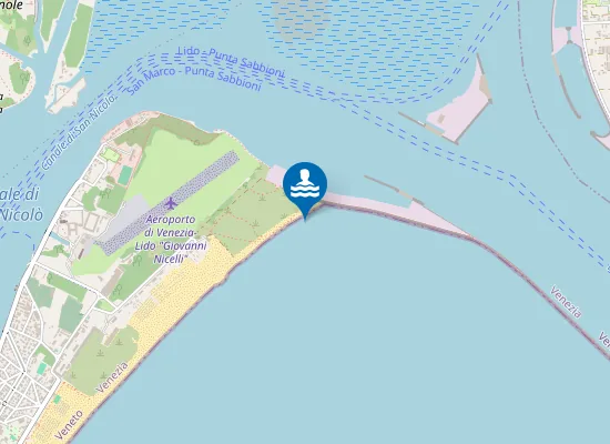 Map of VENEZIA LIDO 100 M SUD INIZIO DIGA S. NICOLO`