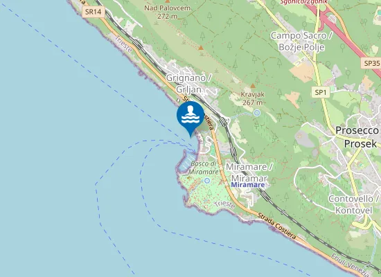 Map of GRIGNANO (TRA IL I E II BAGNO)